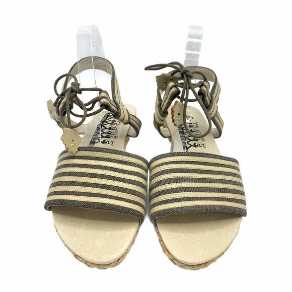 F-Troupe Slingback Striped Open Toe Espadrilles 40 - Picture 4 of 9